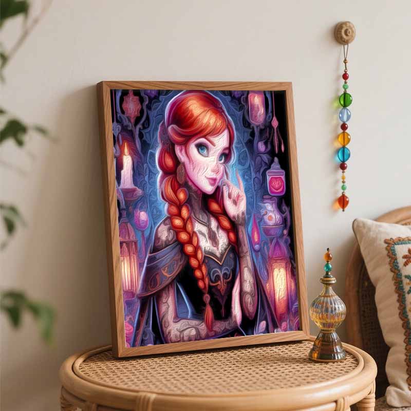 Disney DIY Oil Painting Kits Anna Gothic Art Hand Painting Home Decor Craft Gift Ideas, Perfect Wall Art For Home Living Room Decor
