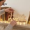 Thanksgiving Dinner Party Decor Grateful Blessed Wood Cutout Signs, Table Plate Decor, Handmade Wooden Gift Rustic Fall Home Centerpiece Ornament for
