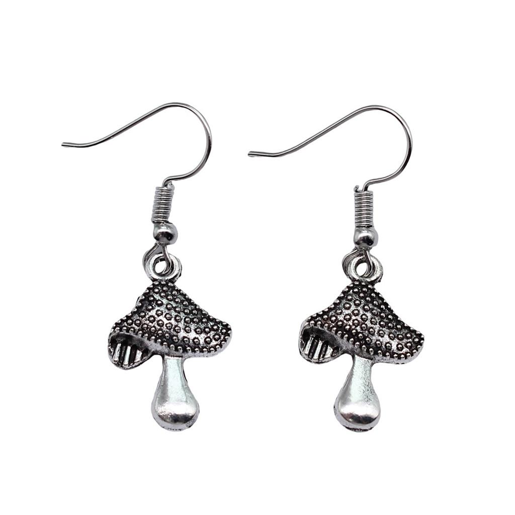 Mushroom Charm Dangle Earrings Forest Nature Inspired Drop Earrings For Girls
