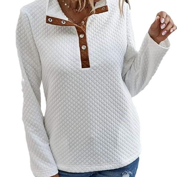 2024 Autumn/Winter Women's Casual Color Block Pullover Hoodie with Pockets