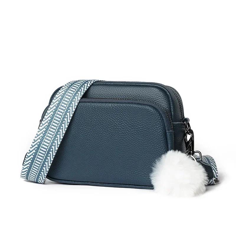 Genuine Cowhide Messenger Bag for Women Shoulder Bag Crossbody Bag