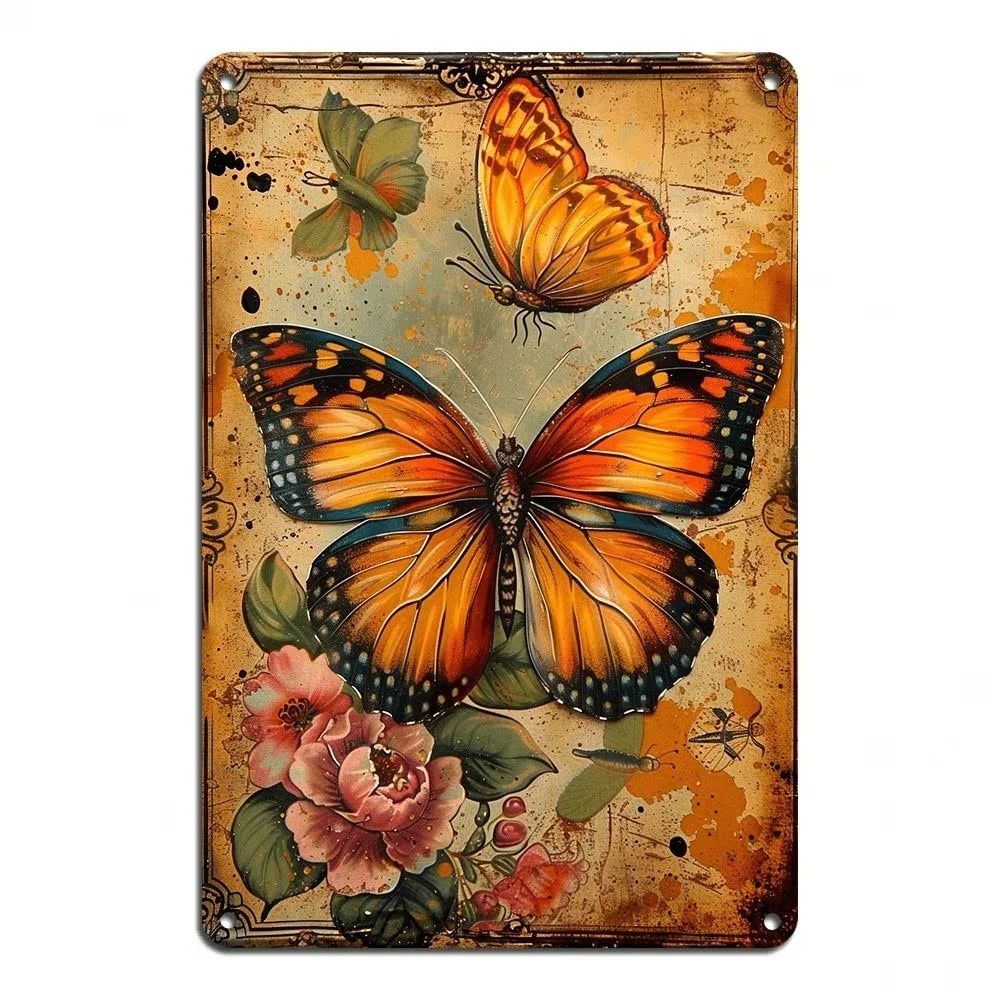 Retro Road Sign Metal Tin Poster 20x30 cm Funny Wall Art for Kids Playroom Decor