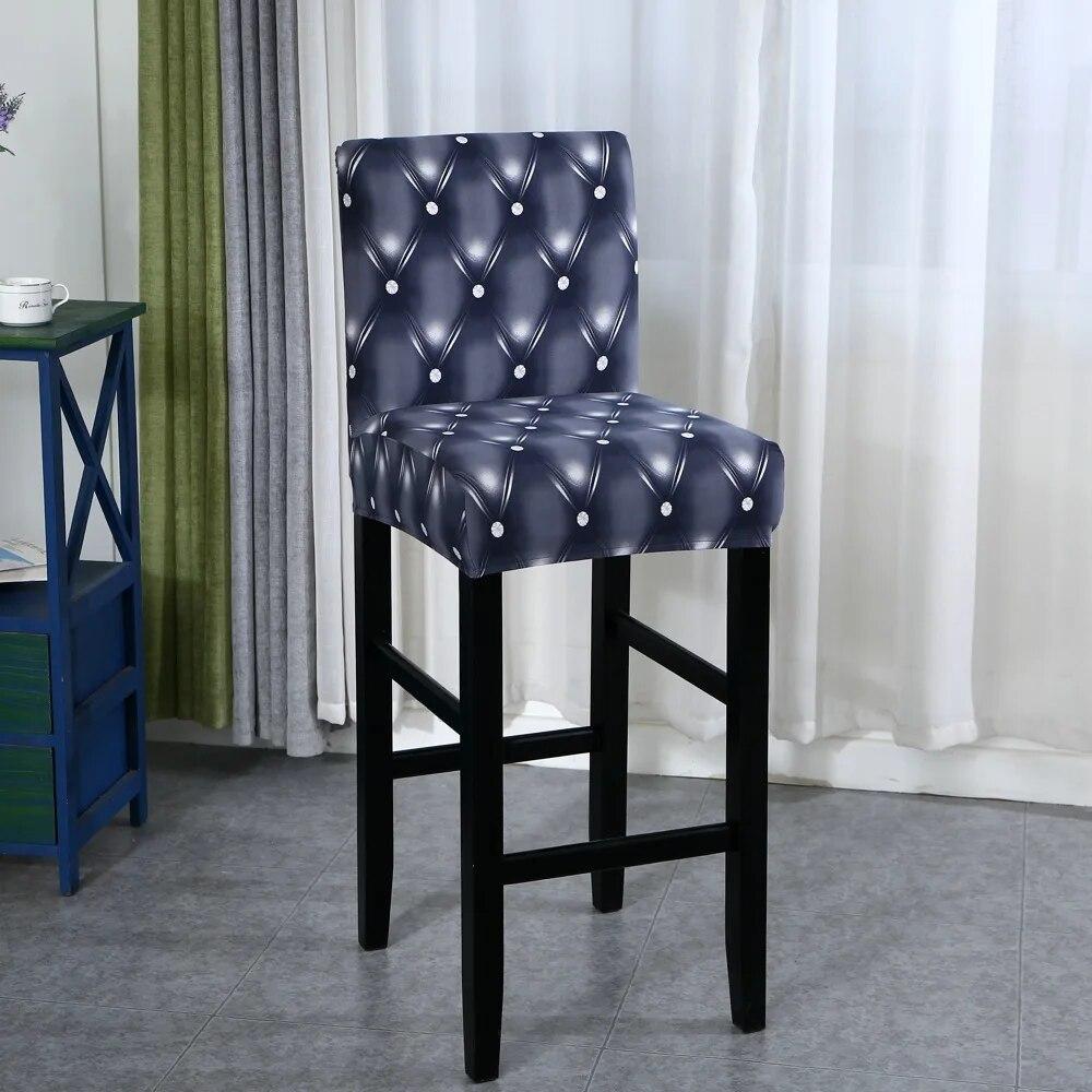 Elastic Bar Stool Chair Cover Home Dining Room Bar Seat Cover Geometric Style Restaurant Hotel Decor Washable Easy Cover