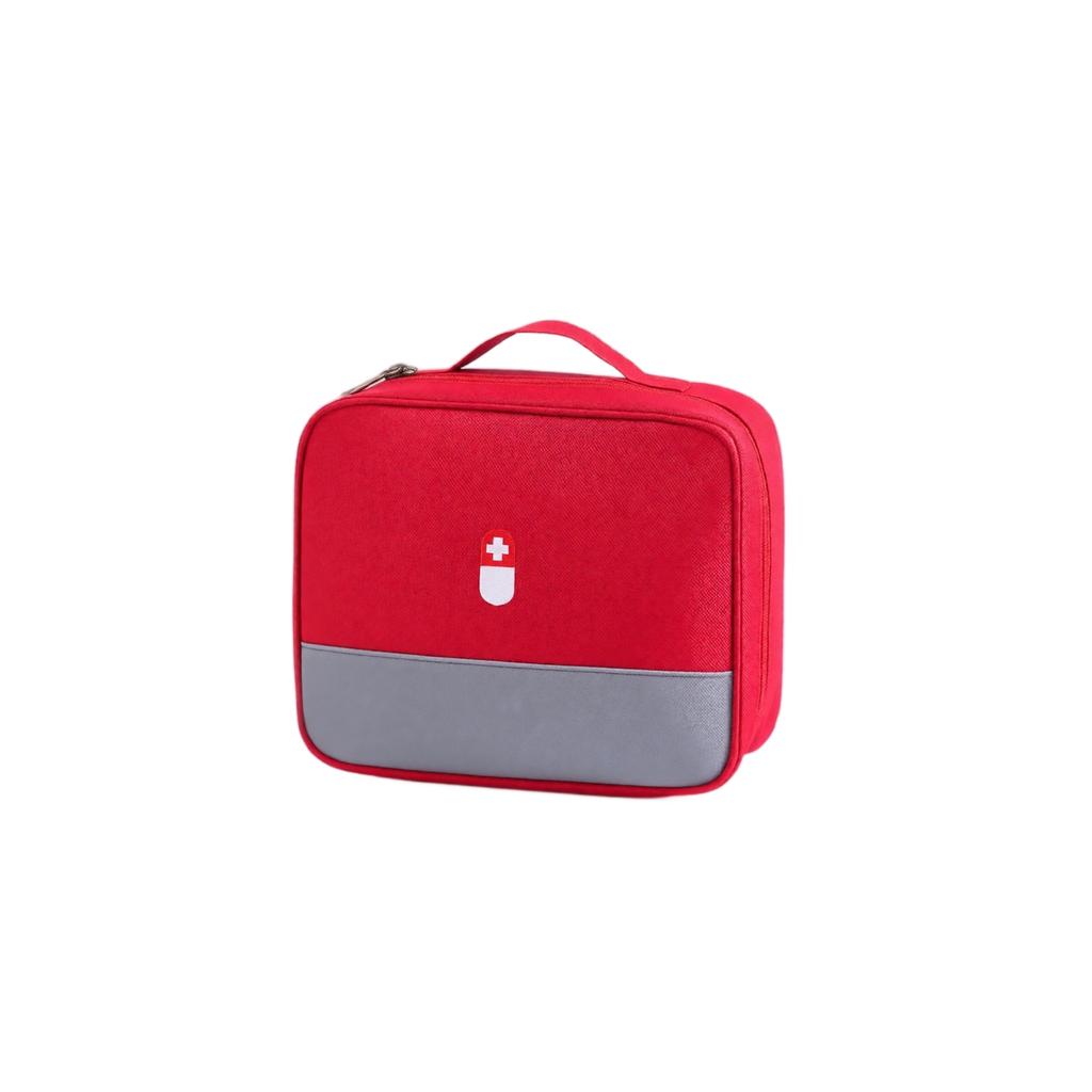 Portable First Aid Kit Travel Medical Bag Compact Organizer with Multiple Compartments for Emergency Supplies and Basic Medical Tools