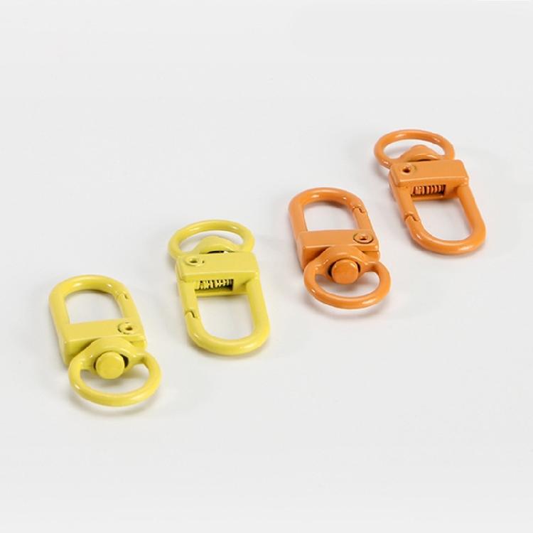 100pcs Colorful Carabiner Clasp Key Chain Lobster Clasps Rotating Keychain Hooks