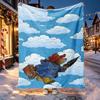 Paddington Bear Pattern Blanket for Home Decoration, Bed, Sofa, Car Travel, Camping, Suitable for All Seasons, Birthday Christmas Gift