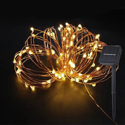 10M 20M Luci solari a corda Filo di rame Lucine a LED Impermeabile Cortile esterno Albero di Natale Decorazione Garedn Lampada solare