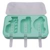 Silicone Ice Cream Mold 3 Cavities Easy Release Dinosaur Car Pineapple Ice Lolly Mold DIY Summer Freezer Ice Stick Container Kitchen