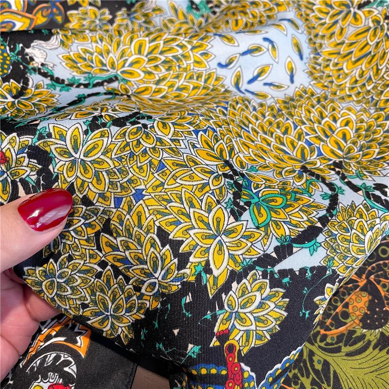 Korean Print Scarves Women Soft 90X90cm Square Silk Scarf Fashion Shawl Hijab Foulard Ribbon Hairband Headband Neckerchief Mom G