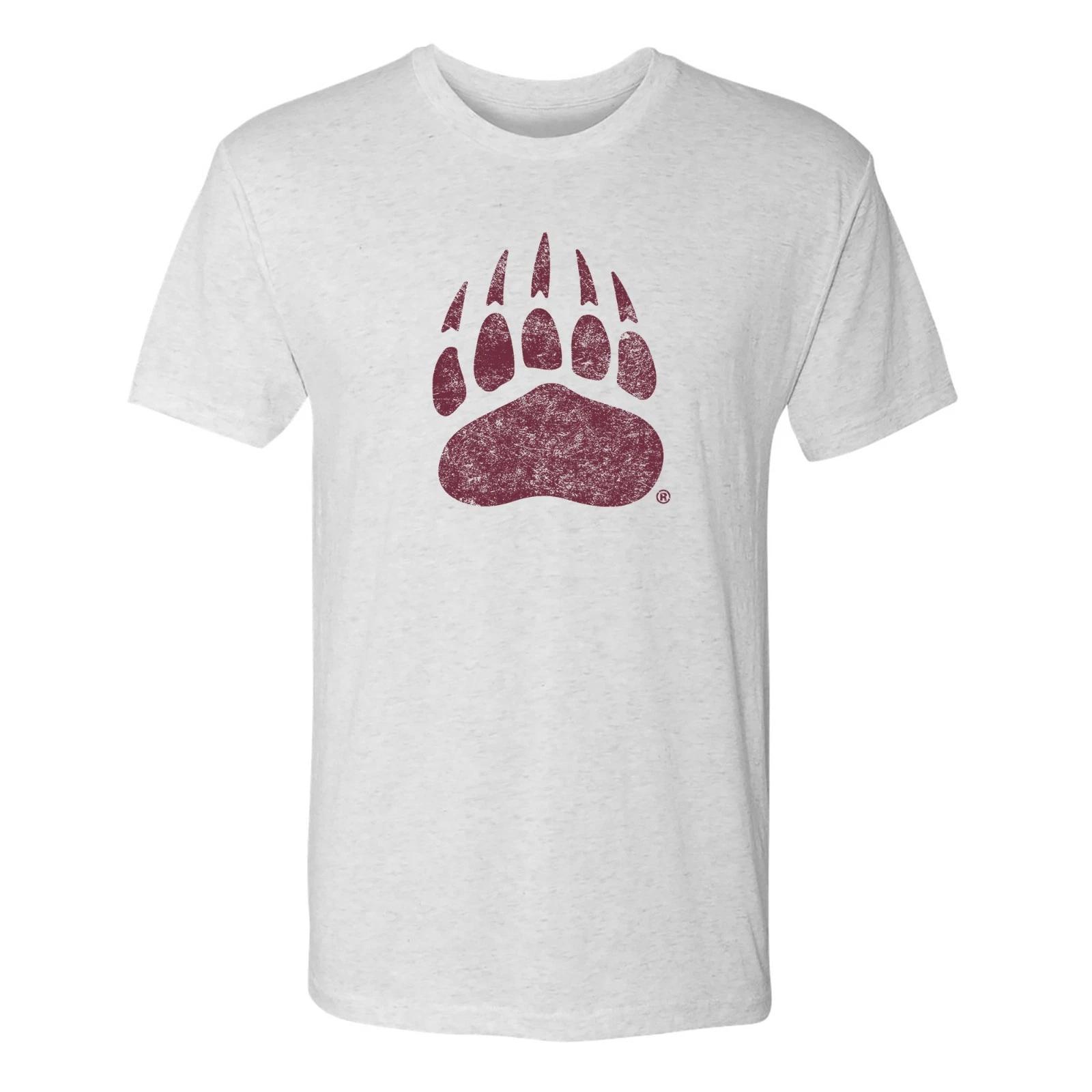 Montana Grizzlies Primary Logo Distressed Triblend T-Shirt - Heather White 2XL