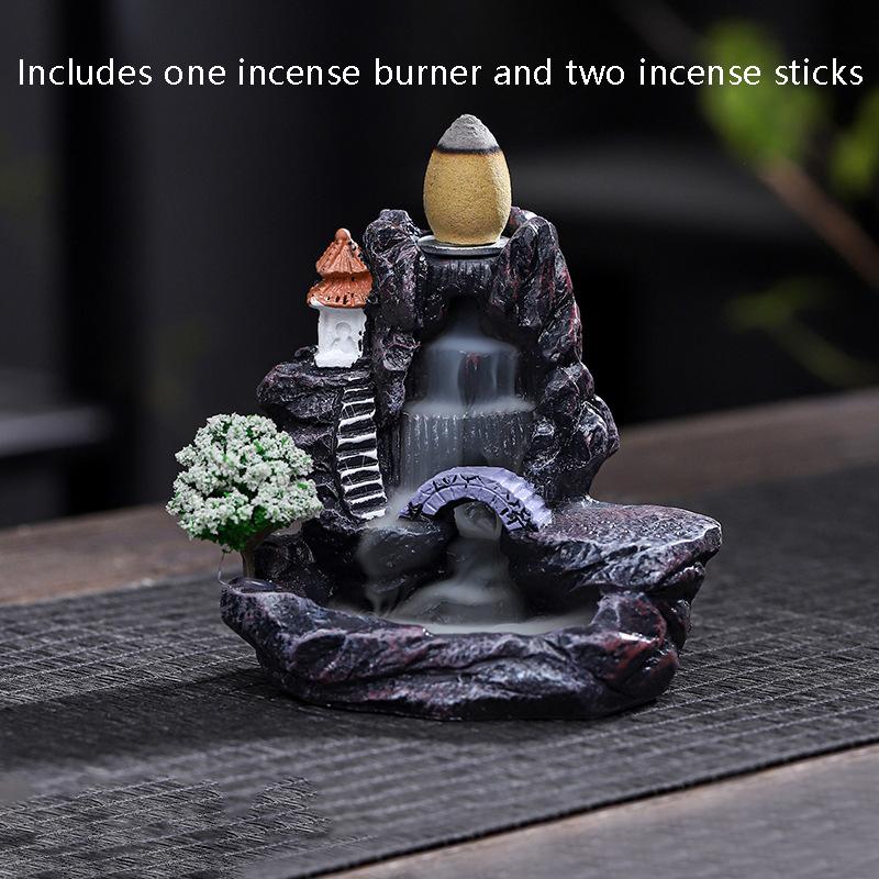 Gorgeous Resin Backflow Incense Burner Waterfall,Perfect Home Decor and Aromatherapy Accessory for Christmas Day Gifts