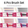 6 pcs sets multi-functional round head art painting plastic rod children DIY paint watercolor gouache oil brush for art lessons