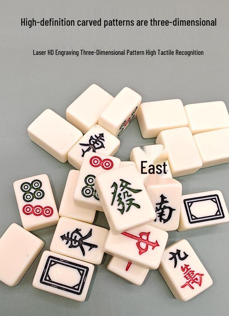 Compact Mahjong Set: Portable 24# Mini Tiles for Dorms, Home, Travel & Camping