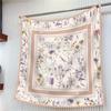 90Cm  Square Scarf Women Fashion Floral Twill Silk Scarf Shawl Hijab Luxury Bandana Foulard Neckerchief Head Scarf For Lady