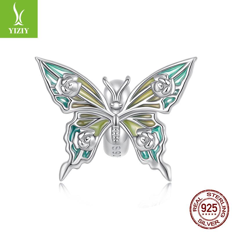 S925 Sterling Silver Butterfly Series Pendant Jewelry Accessories, Mori Girl Heart Diy Bead Partition