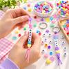 DIY Beaded Keychain Craft Kit, 566-Piece Set with Letter Beads, Cords and Metal Key Rings for Personalized Name Designs
