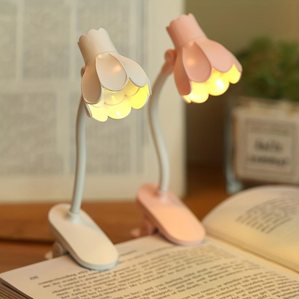 Mini Flower Shaped LED Book Light Eye Protection Adjustable Clip 360° Flip Study Lamp For Travel Bedroom Reading Book Light