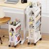 5 Tiers/2 Tiers Plastic Shelves Rolling Utility Cart with Wheels for Kitchen Bathroom and Office Books Storage Organizer