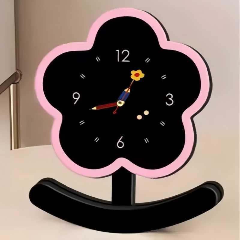 Silent Cartoon Flower Clock: Creative Decorative Ornament for Living Room or Bedroom