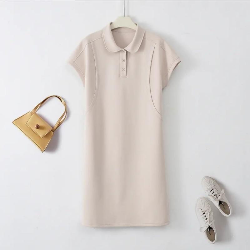 Summer Temperament Short Sleeved Medium Long Slimming Versatile A-line Dress Women's Casual T-shirt Dresses