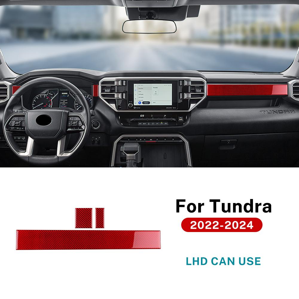 Real Soft Carbon Fiber Sticker For Toyota Tundra 2024 2025Car Co-pilot Central Control Interior Trim Accessories