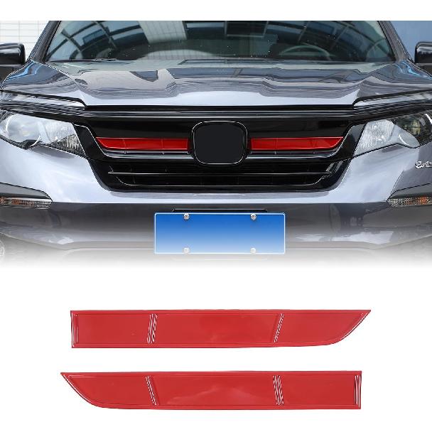 

Car Front Grille Decorative Strip for Honda Pilot 2016-2022, ABS Material Front Center Grill Grille Cover Trim Molding Accessories червоний