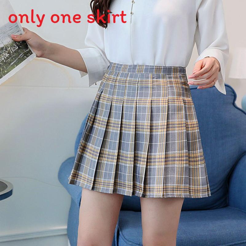 College Style Pleated Skirt For Women With Spliced Fabric And High Waist Fit For Teen Fashion