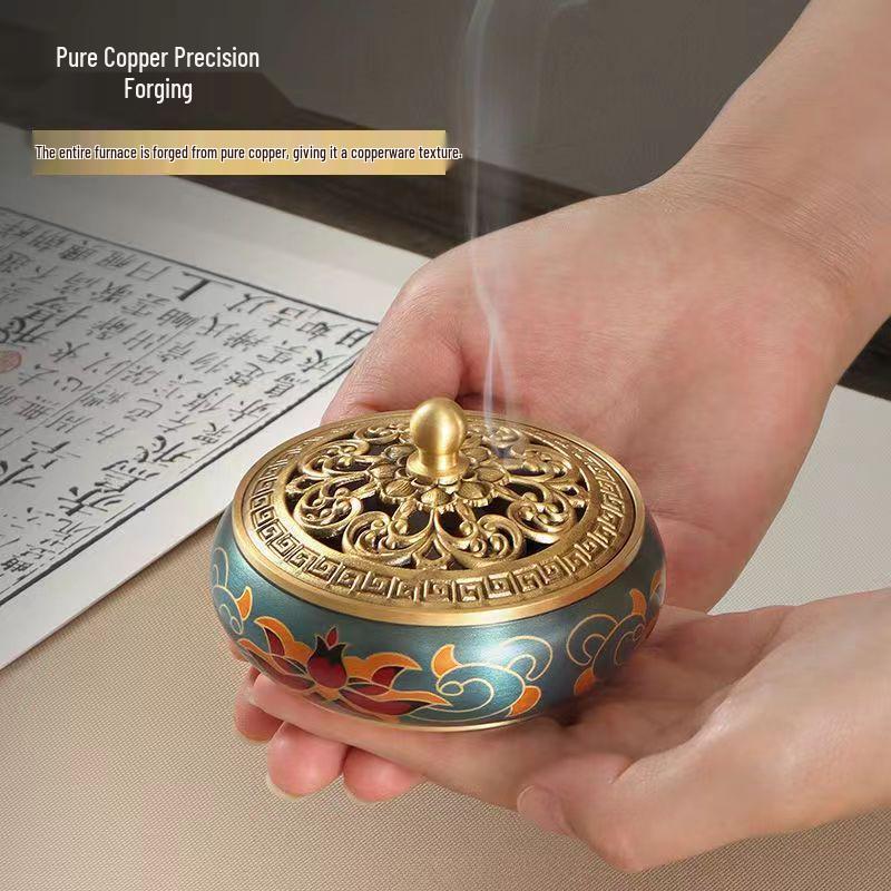 Copper Sandalwood & Agarwood Incense Seal Burner Set