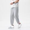 Knöchellange Herren-Hose aus Eisseide, solide, lockere, schnell trocknende, elastische, leichte Jogger-dünne Hose