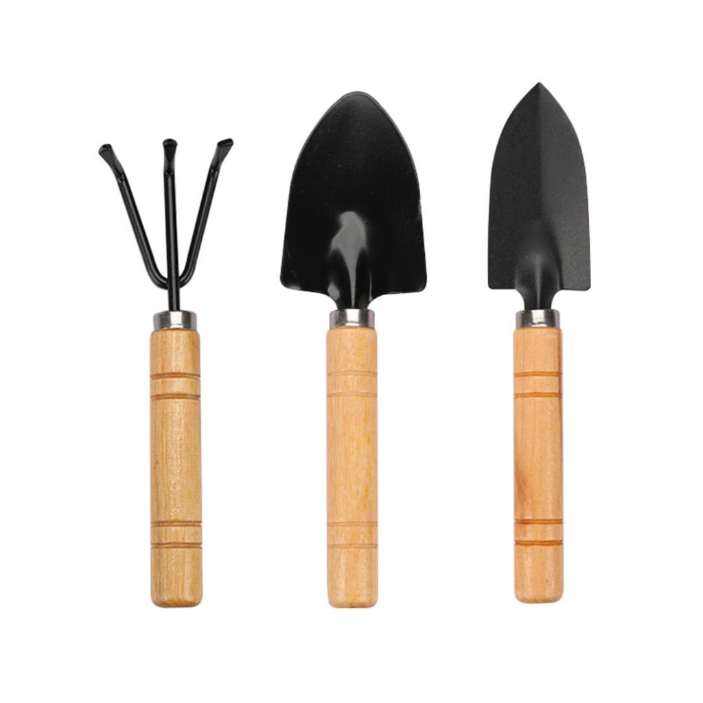 Gartenwerkzeug-Set: 3-teiliges Set für Gemüse, Blumen und Sukkulenten - Enthält kleine Schaufel, Harke und Spaten.