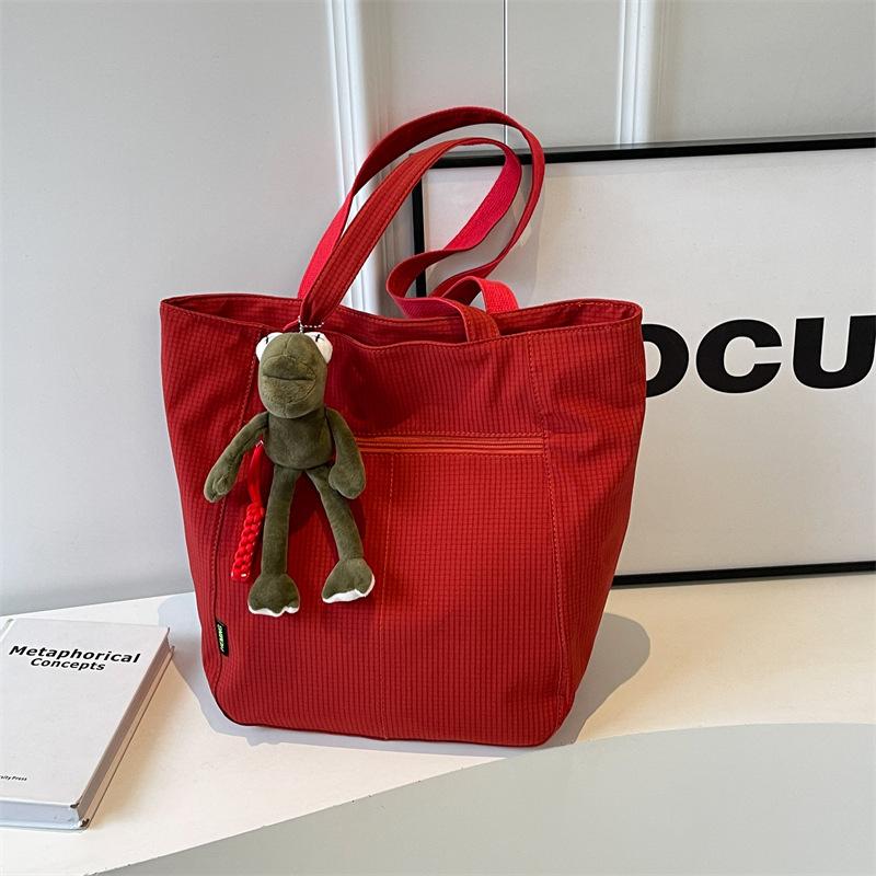 New Canvas Bag Office Worker Commuter Bag Large Capacity Student Campus Shoulder Bag Simple Casual Tote Bag Fashion