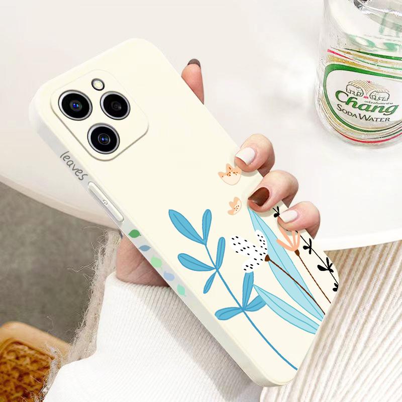 Leaves Flowers Case for Samsung Galaxy S25 S24 S23 S22 Ultra S21 FE Plus A52S A33 A53 A14 A34 A54 A15 A35 A55 A16 A56 Soft Cover