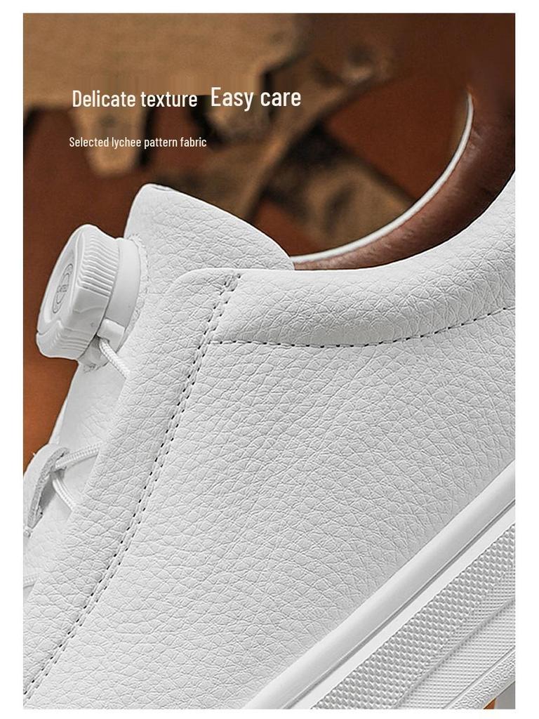 Cardile Crocodile Men's Autumn Skate Shoes: Comfortable, Thick-Soled, Slip-On Leather Casuals