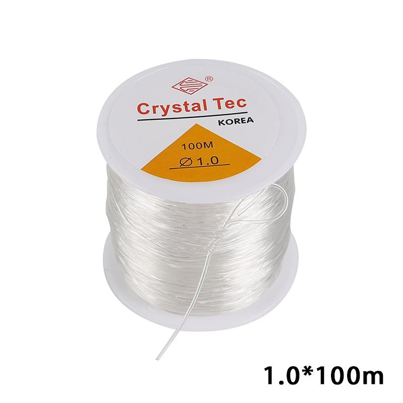 100m Starkes Elastisches Kristall-Perlenfaden-Kordel Schmuckherstellung Halskette Armband DIY Perlen-Schnur Dehnbar Dicke 0,4-1mm