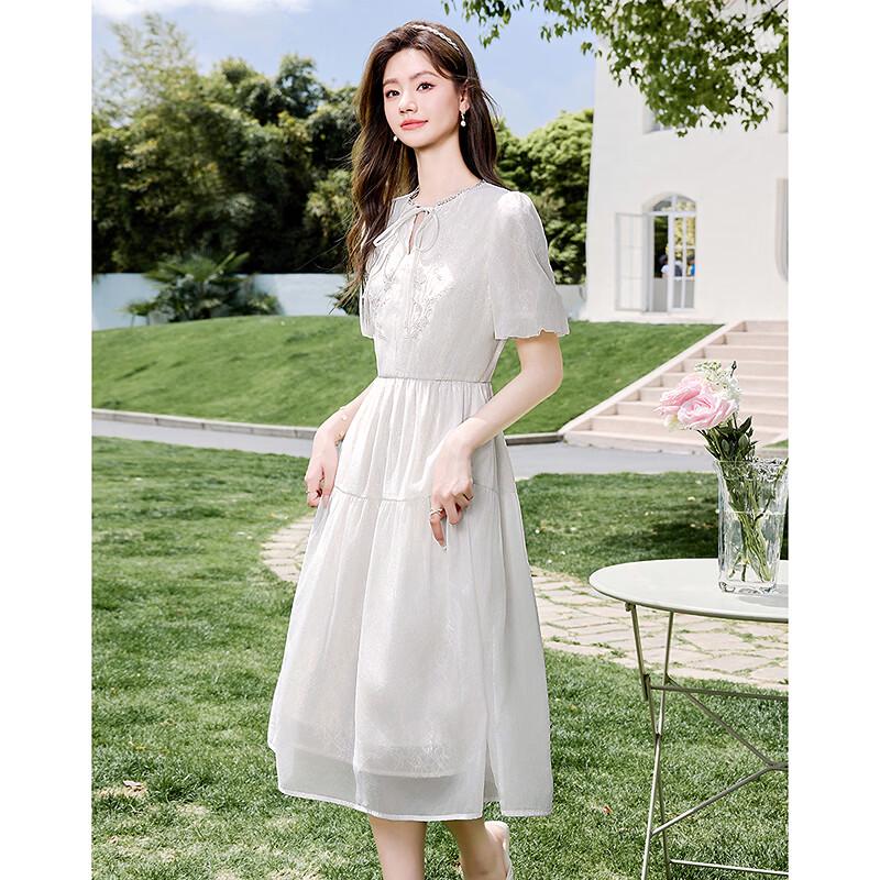Chic Tie-Neck A-Line Midi Dress