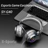 SY-G40 3,5 mm USB-kabelanslutet styrt headset Dragon Eyes Luminous Gaming Söta kattöron Huvudmonterade datorhörlurar med mikrofon För PC Bärbar dator