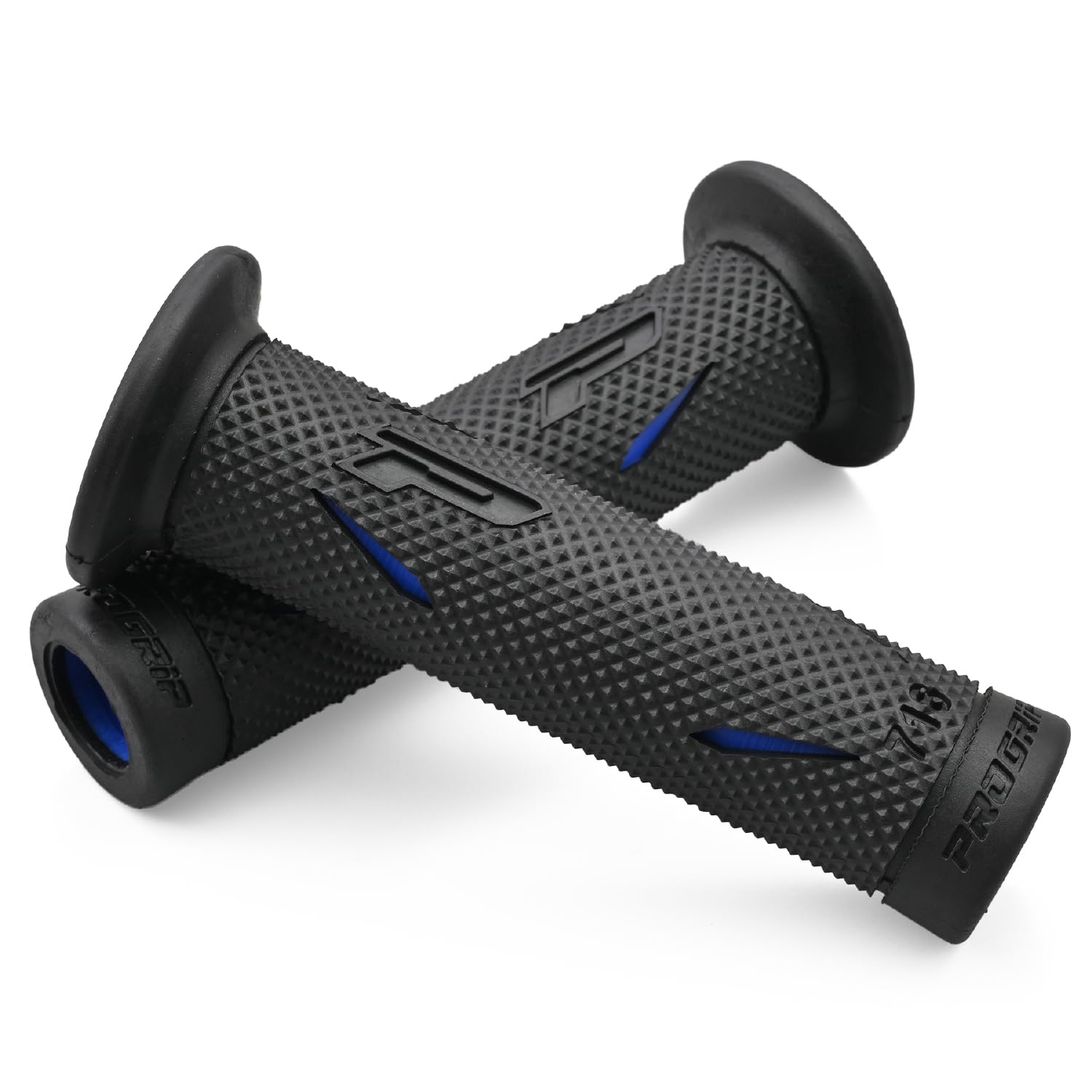 

Daytona PROGRIP Motorcycle Hard with for Handlebar Diameter Grips, 122mm, Gel, 718-RA Type, Through-End Grips, Black/Blue, 22.2mm (16857) синий