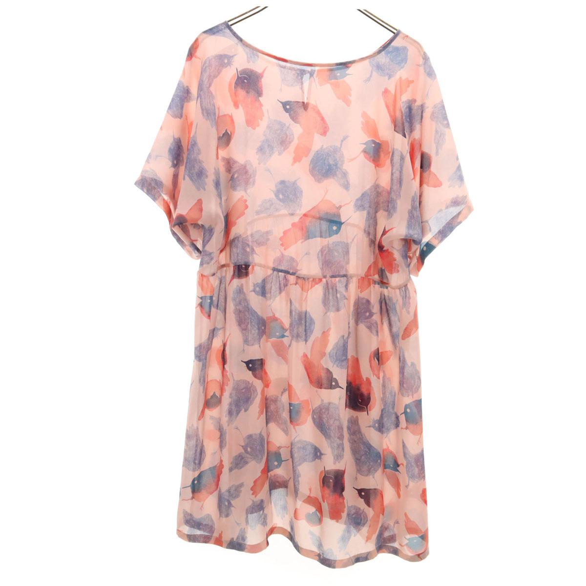 

Ne-net Overall handle Short sleeve chiffon Knee-length dress 2 pink Women Used