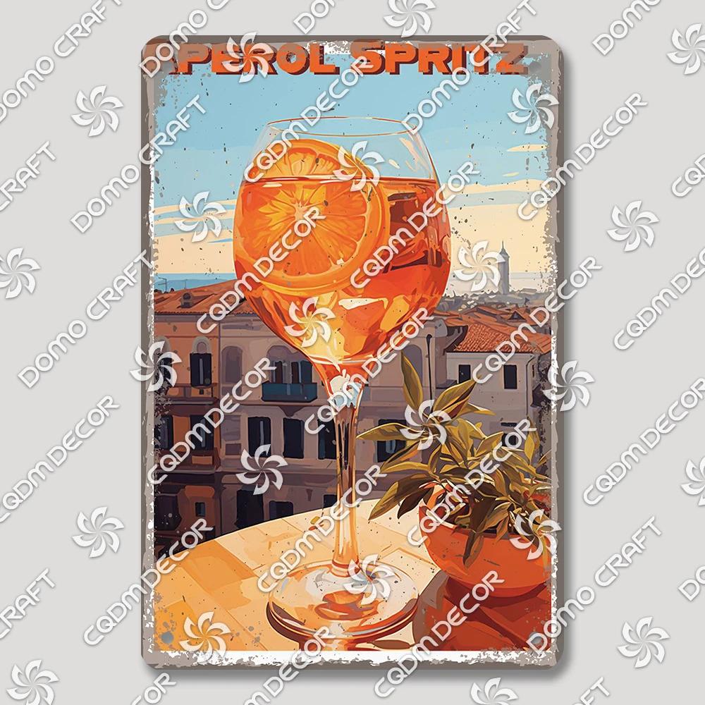 Vintage Drink Metal Tin Sign Wall Decor Mojito Margarita Aperol Spritz Negroni Limoncello  Perfect for Bar Pub Club