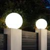 Waterproof Outdoor Solar Post Lights - White Round Moon Ball for Garden, Courtyard, Gate, and Fence Pillars