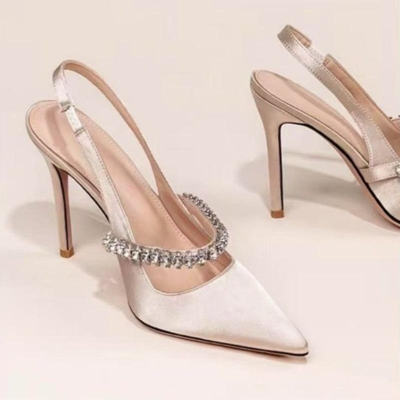 Módní vysoké podpatky Dámské Nové Jaro a Podzim Baotou Špičatá špička Mělký výkroj Jehlový podpatek Kamínky Temperamentní sandály