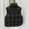 Womens 90% White Duck Down Vest With Knit Sleeve Panels Warm Slim Fit Puffer Winter 2026