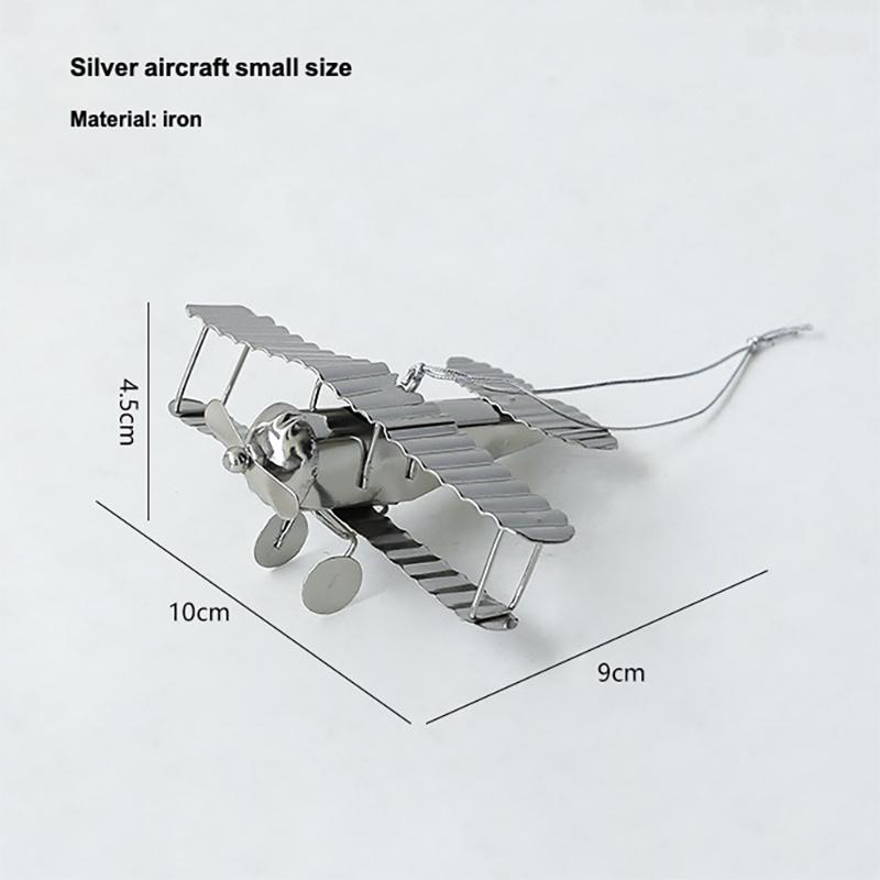 Vintage Metal Airplane Model Retro Iron Aircraft Ornament Nordic Creative Crafts Desktop Decoration Household Decoration Collectible Present
