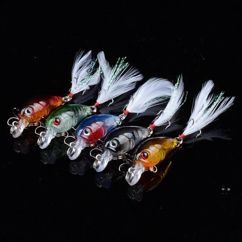 ANFS 5pcs 5pcs Minnow Fishing Lure Set 4g/4.5cm Artificial Baits Wobbler Crankbait Tackle Fishing Accessories