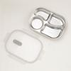 Leak-proof Portable Food Container 304 Stainless Steel Divided Lunch Plate  Students