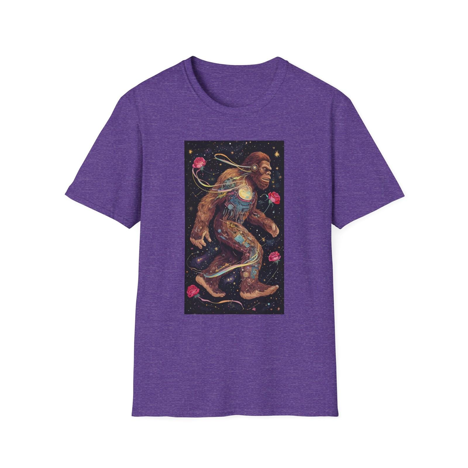 Cosmic Bigfoot T-Shirt | Unisex Softstyle Sasquatch Tee for Nature Lovers S разноцветный