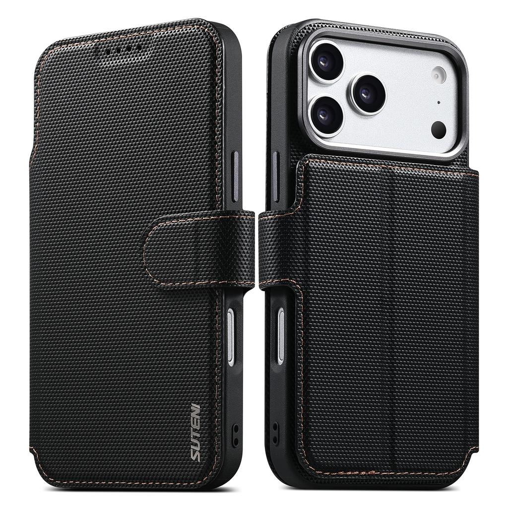 2 in 1 Detachable Flip Cards Solt Cards Solt Magnetic Leather Case for iPhone 17 Pro max 16 15 14 Shockproof For Magsafe Cover