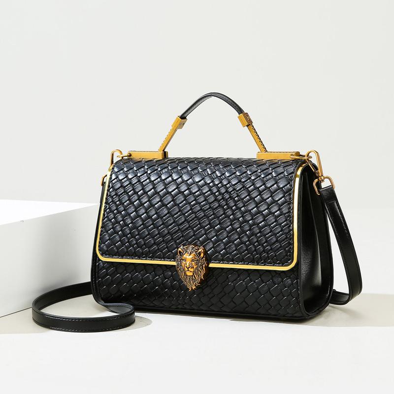 

Handbag new light luxury texture woven pattern bag high sense large capacity women s bag design sense messenger bag women 24.5*6.5*16.5cm