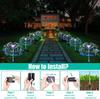 New Firework Solar Lights Outdoor Garden 4 Pack 120 LED Firework Landscape Lights with 2 Lighting Modes Easy To Bend Into Any