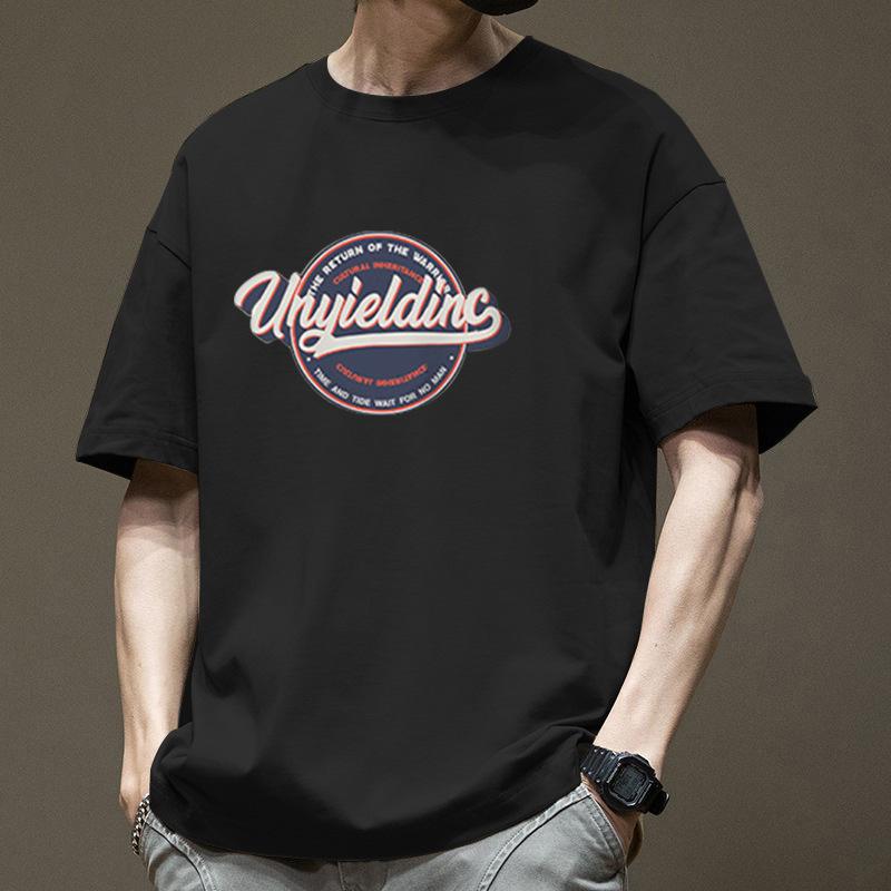 Minimalistyczne koszulki sportowe z nadrukiem, bawełniane letnie topy z krótkim rękawem dla mężczyzn